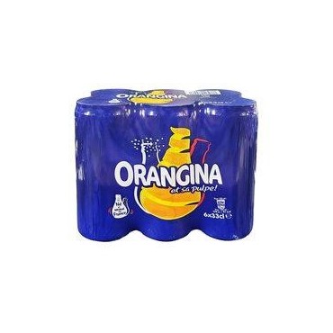 ORANGINA Boisson gazeuse à la pulpe de fruit jaune boîtes slim 6x33cl
