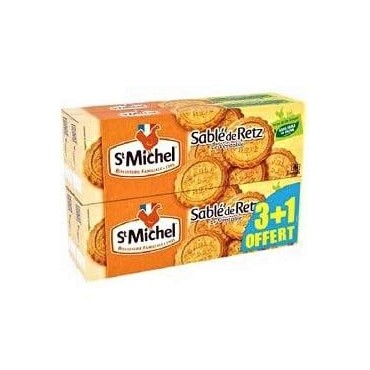 St Michel biscuits sablé à la noix de coco 120g lot de 3 + 1 offert