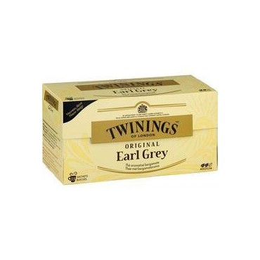 TWININGS Original Earl Grey, thé aromatisé bergamote 25 sachets 50
