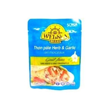 Welsea thon à l'herbe & ail en morceaux sachet 74 g