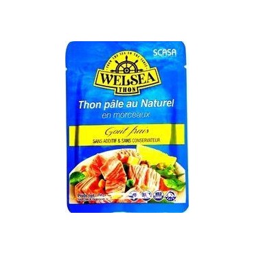 Welsea thon pâle au naturel en morceaux sachet 74 g